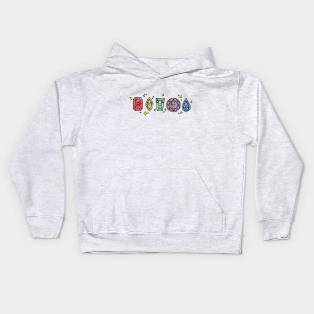 Rainbow Gemstones Kids Hoodie by HFGJewels